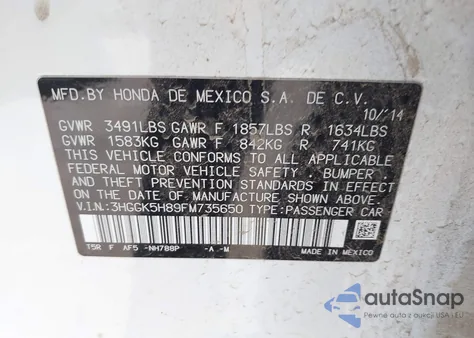 2015 Honda Fit Ex/Ex-L from USA, damaged, VIN 3HGGK5H89FM735650